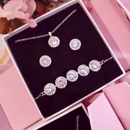 Bridal stud earrings silver diamond stud earrings Round bridal earrings minimalist bridesmaids gift bridesmaids jewelry