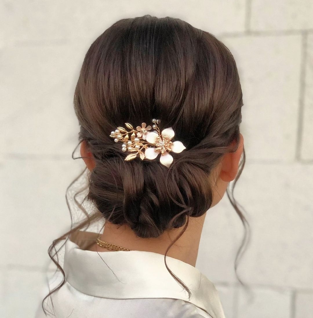 Bridal hair comb rose gold wedding hair comb flower comb rose gold, bridesmaids hair comb gift,hair accessories, bridal hair accessories