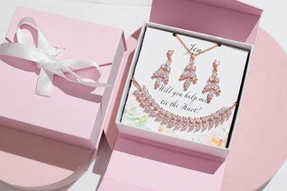Bridesmaids proposal gift box bridal leaf earrings bridal party Gift bridesmaid proposal earrings will you be my bridesmaid bridal shower