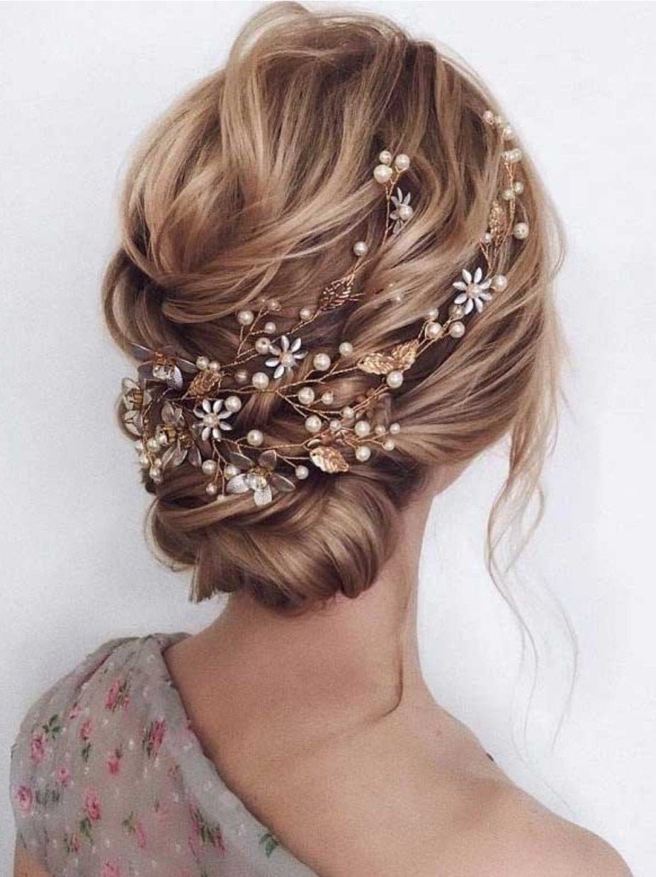 Bridal hair accessories, wedding hair accessories, bridal hair vine rose gold, floral hairpiece