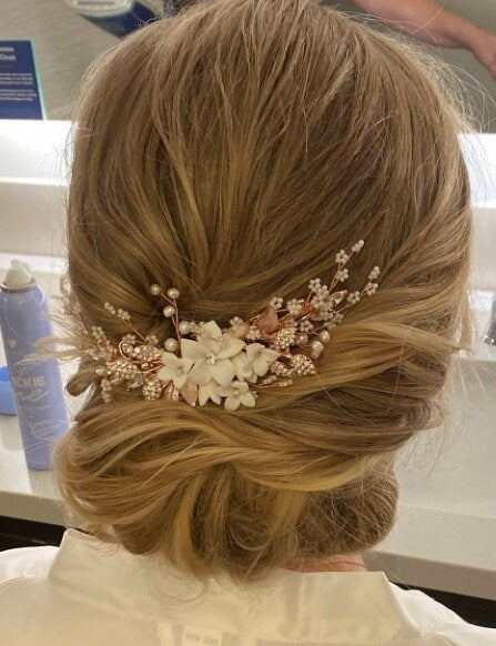 Bridal hair comb bridal accessories wedding comb Bridal hair comb rose gold Bridal accessories silver flower wedding hair comb Hair Piece