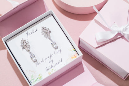 Bridesmaid Proposal jewelry Box Bridesmaid Gift Bridesmaid Proposal earrings Bachelorette Party Favour Thank you for being my bridesmaid
