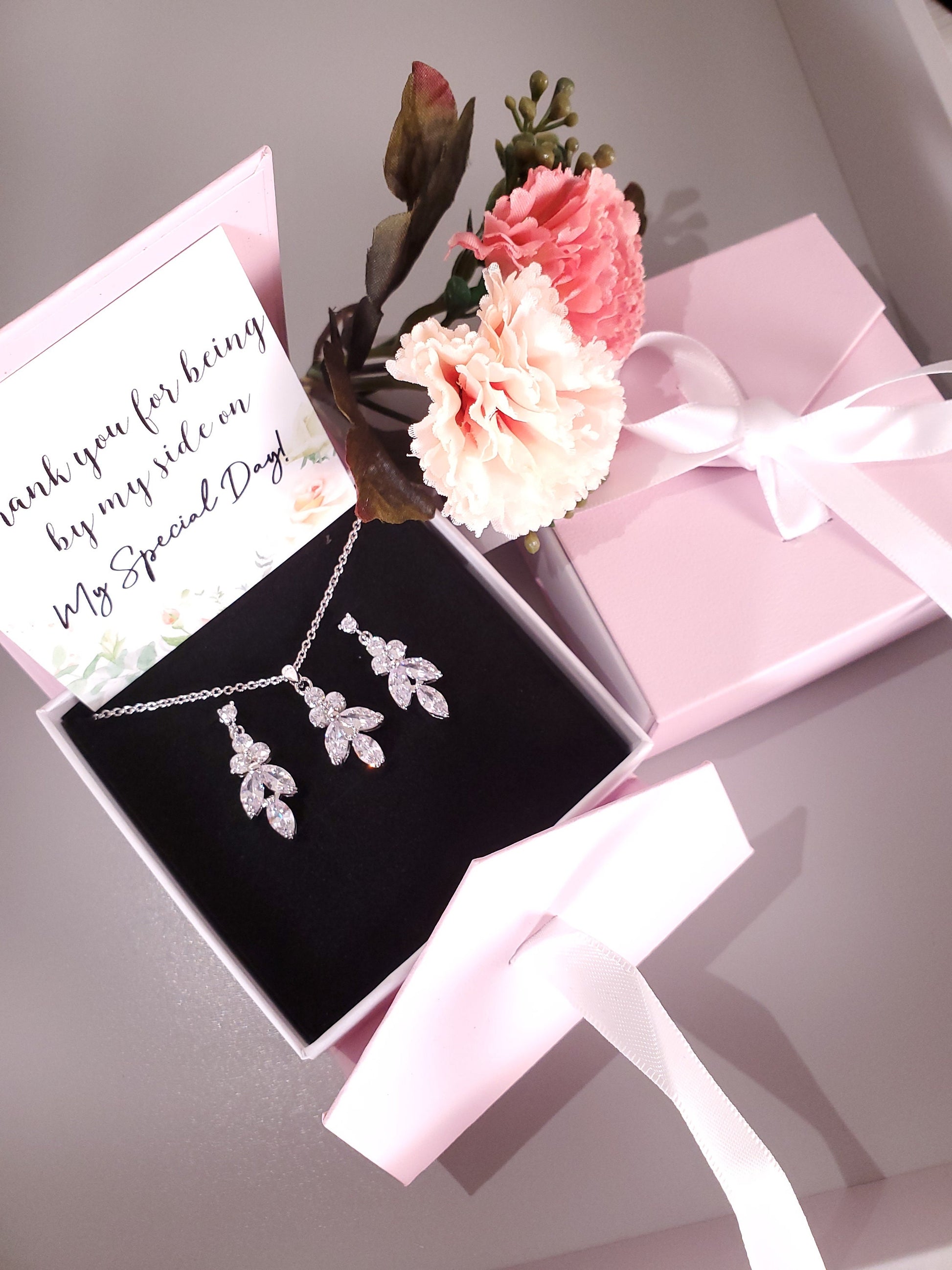 Bridesmaids proposal gift box bridal leaf earrings bridal party Gift bridesmaid proposal earrings will you be my bridesmaid bridal shower