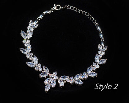 Bridal Necklace and long dainty Earring set wedding jewelry for brides bridal accessories wedding jewelry set