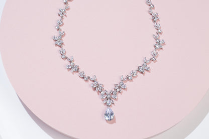 Bridal necklace set extra long wedding earrings bridal accessories bridal jewelry wedding necklace bridal earrings wedding earrings silver