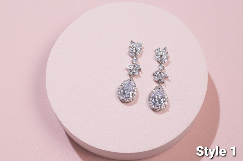 Wedding necklace Bridal jewelry set for brides silver bridal necklace sets bridal earrings set bridal accessories for wedding