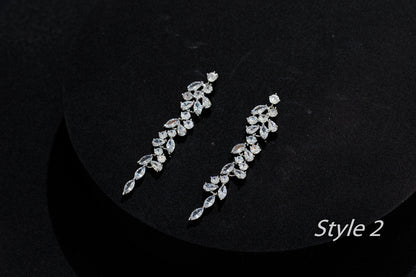 Bride necklace silver Wedding Jewelry bridal necklace and earrings set bridal Jewelry Set, zirconia necklace for Bride
