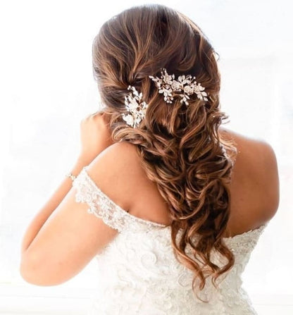 Floral Bridal Hair Comb Wedding Hair Accessories Bridal Hair Comb Rose Gold Comb Silver Hair Comb Hair pin Matching Bridesmaids Hair pin