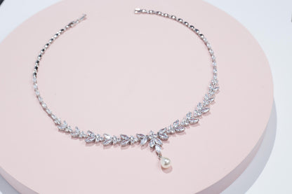 Pearl Bridal Necklace pearl bridal Earring set wedding jewelry for brides bridal accessories wedding jewelry set