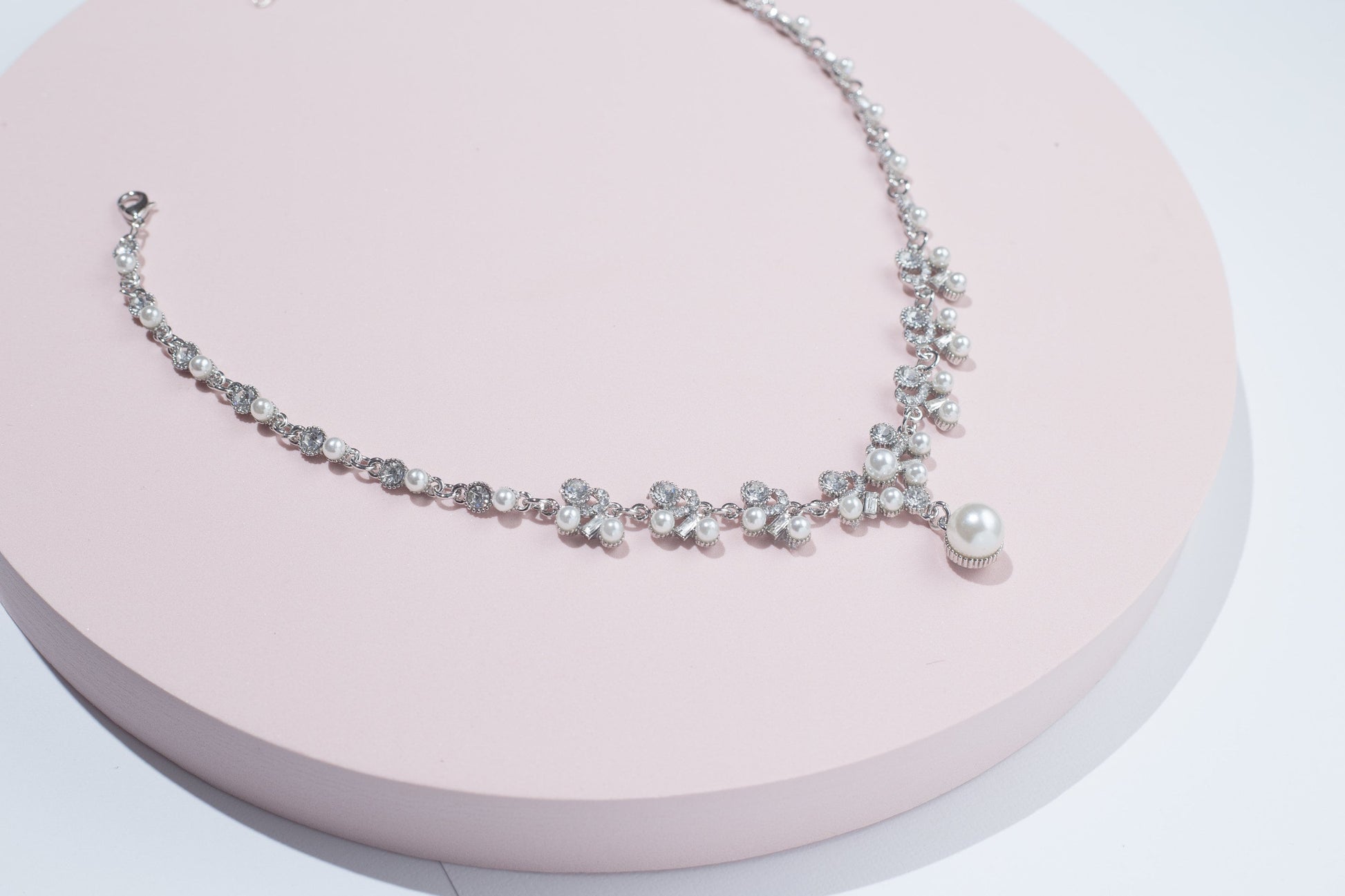 Bridal necklace set pearl silver bridal jewelry bridal necklace wedding jewelry wedding accessories wedding necklace set
