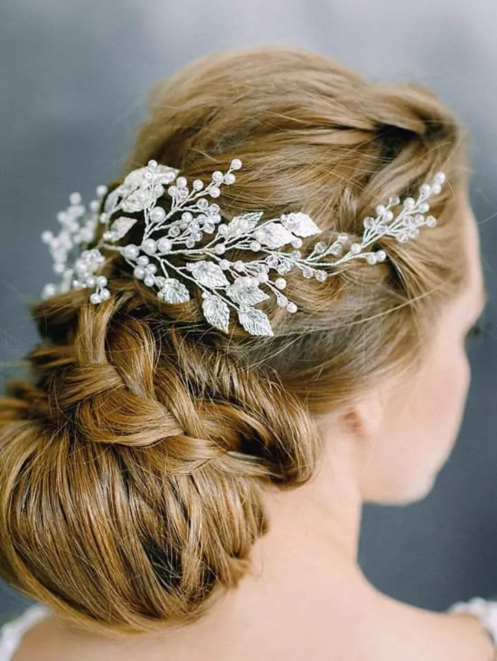 Bridal hair accessories gold leaf bridal hair accessories gold leaves wedding hair accessories silver rose gold hair vine