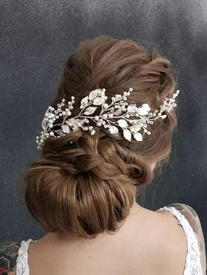 Bridal hair accessories gold leaf bridal hair accessories gold leaves wedding hair accessories silver rose gold hair vine