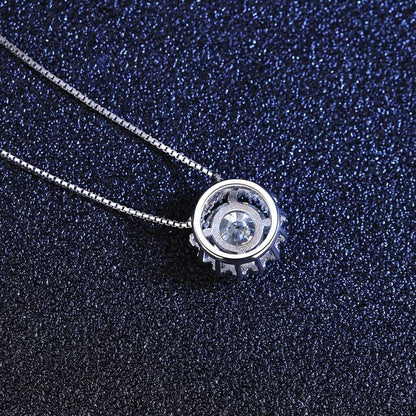 Certifed VVS1 Moissanite Pendant Necklace flower shaped pendant necklace sterling silver necklace moissanite diamond necklace dainty