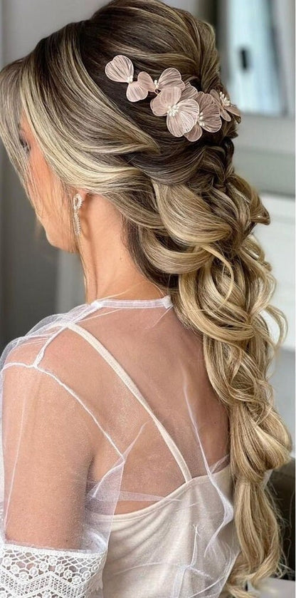 Big flower bridal hair comb Wedding Hair Comb large floral headpiece white flower Bridal comb boho bridal hair accessories bridal hairpiece