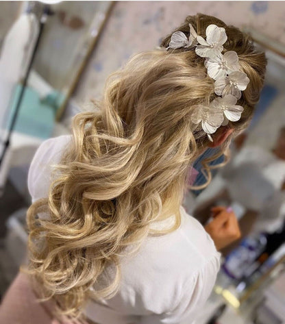 Big flower bridal hair comb Wedding Hair Comb large floral headpiece white flower Bridal comb boho bridal hair accessories bridal hairpiece