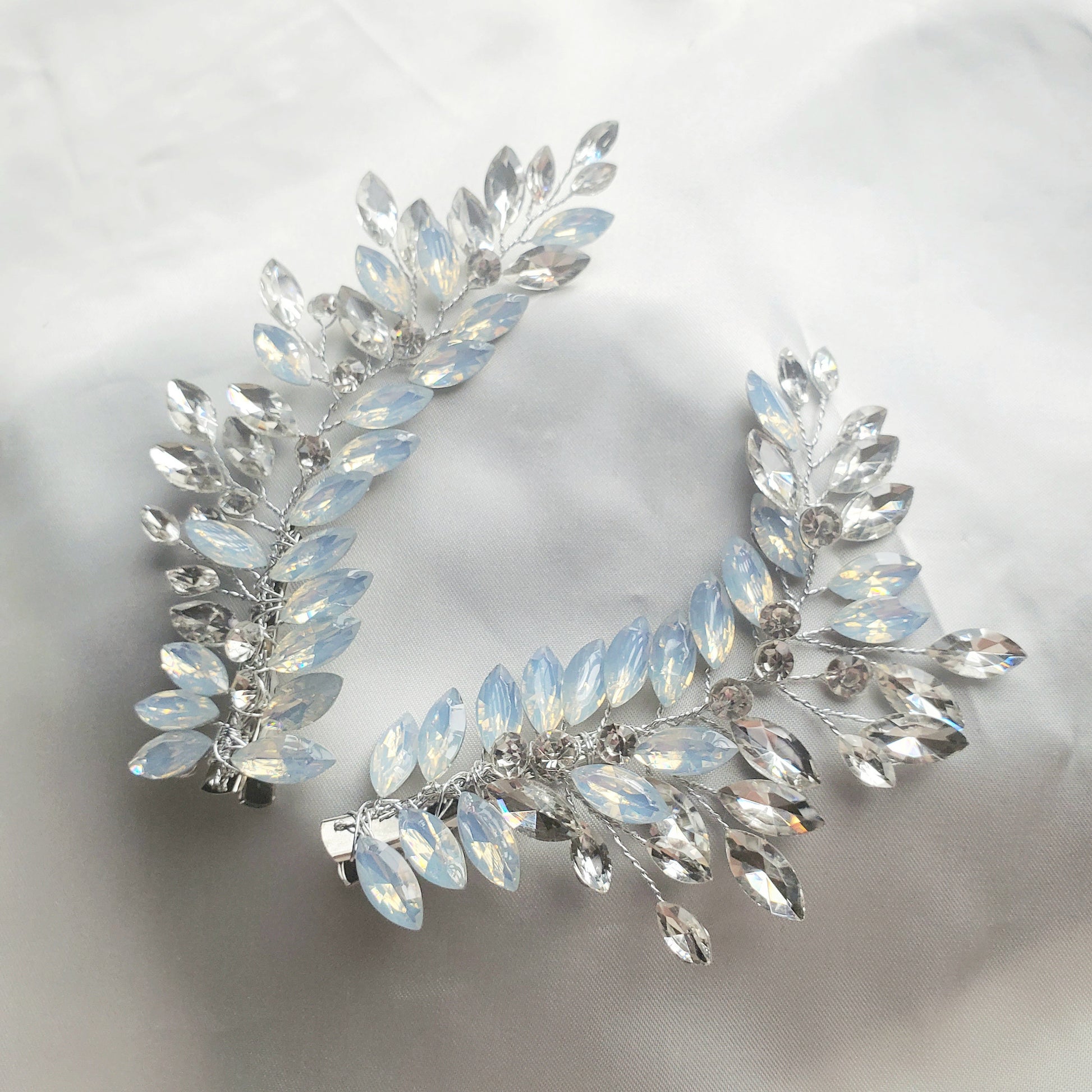 Bridal hair clip blue stone hair clip wedding hair accessories opal wedding hairpiece crystal hair comb wedding hair clip