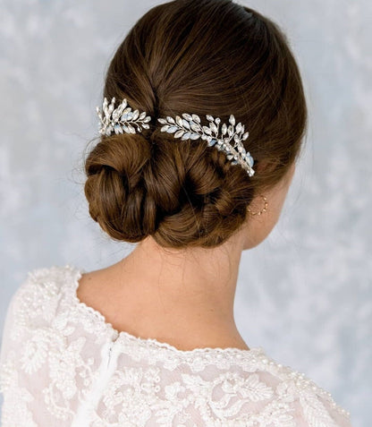 Bridal hair clip blue stone hair clip wedding hair accessories opal wedding hairpiece crystal hair comb wedding hair clip