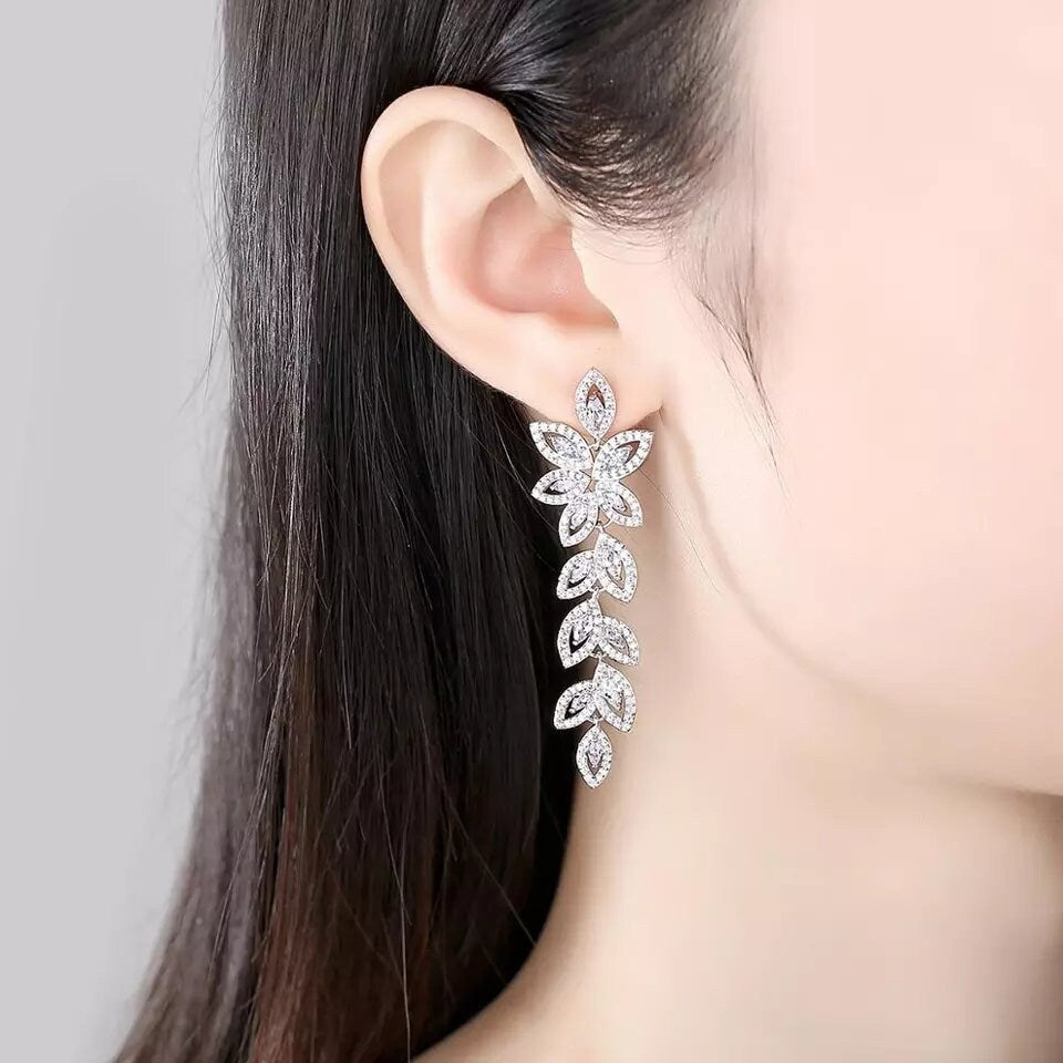 bridal earrings 2023 long earrings dangle earrings for bride wedding earrings bridal accessories wedding jewelry statement bridal earrings