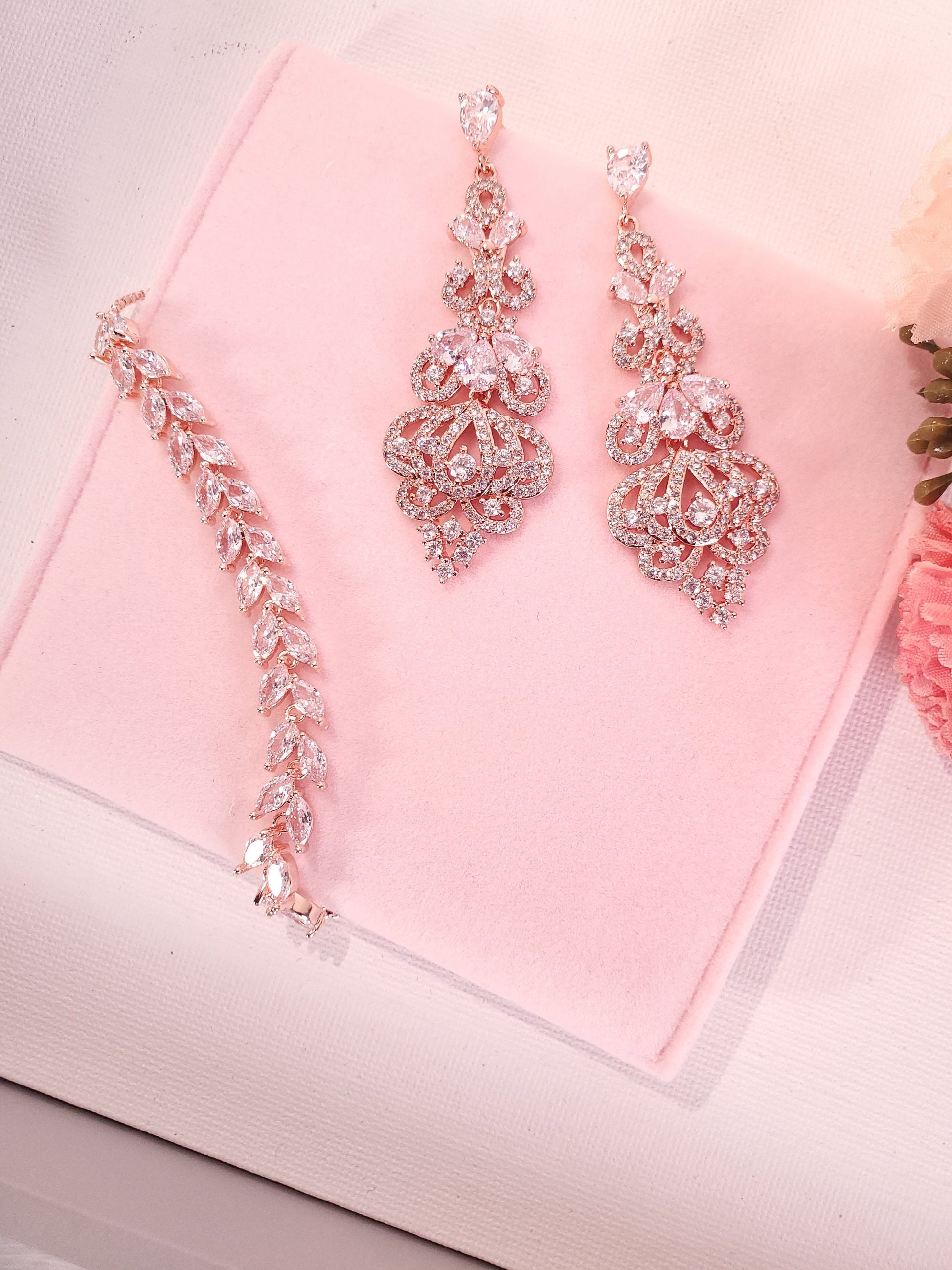 BRIDAL EARRINGS silver CZ Wedding Jewelry engagement jewelry long dangle drop earrings Zirconia jewelry statement earrings