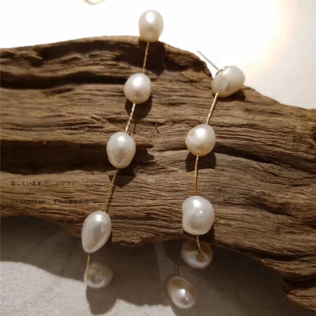 Pearl long earrings wedding statement earring pearl bridal Earring wedding jewelry long pearl statement earrings