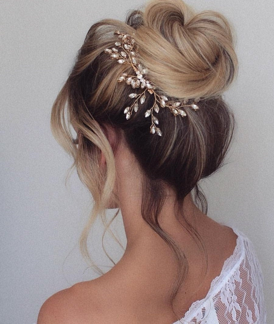 Bridal hair accessories, wedding hair accessories, bridal hair comb rose gold, crystal bridal hairpiece, bridal hair comb