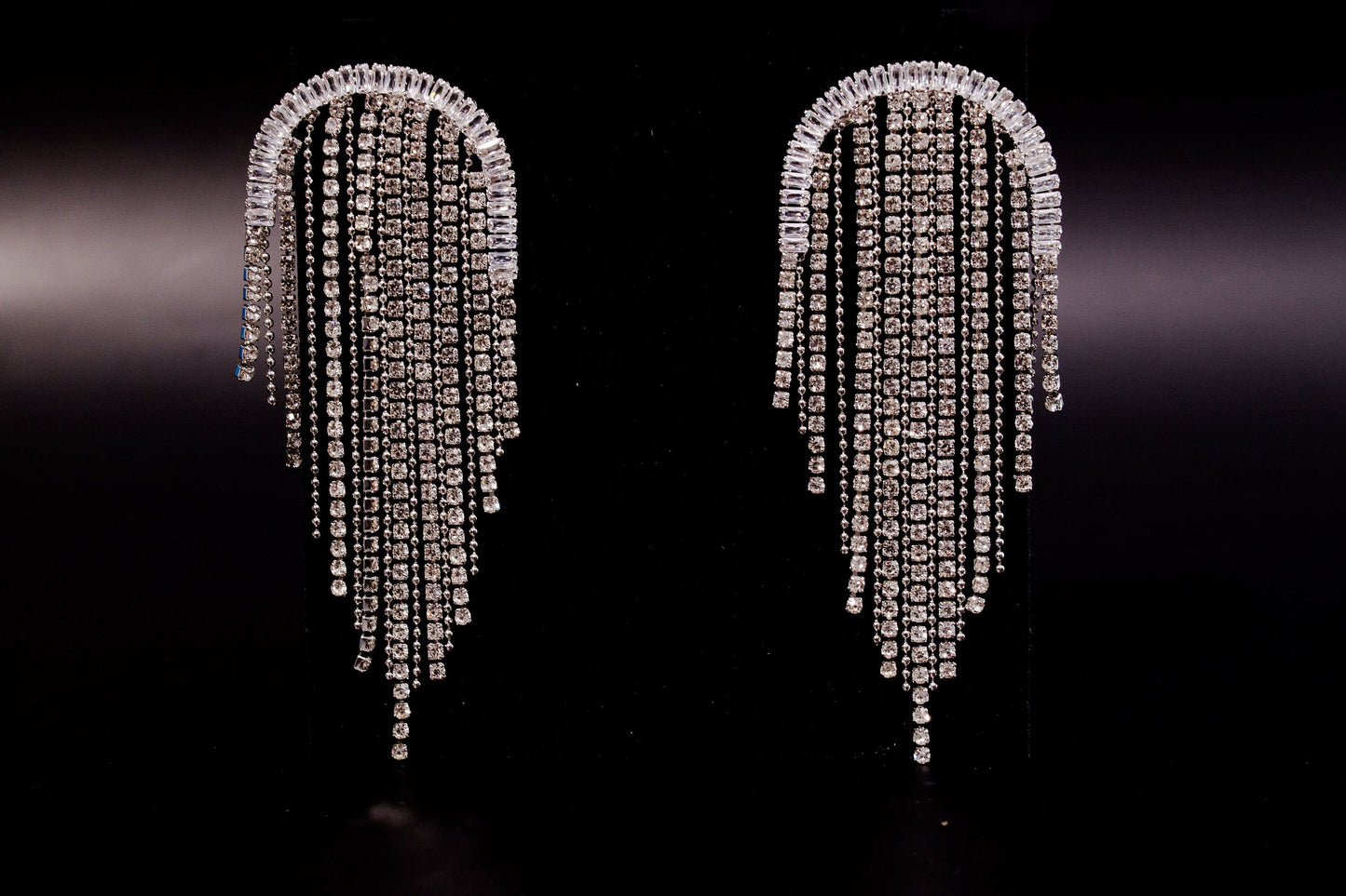 Long tassel earrings 2022 trendy statement earrings Long tassel earrings silver tassel earrings Long crystal needle earring