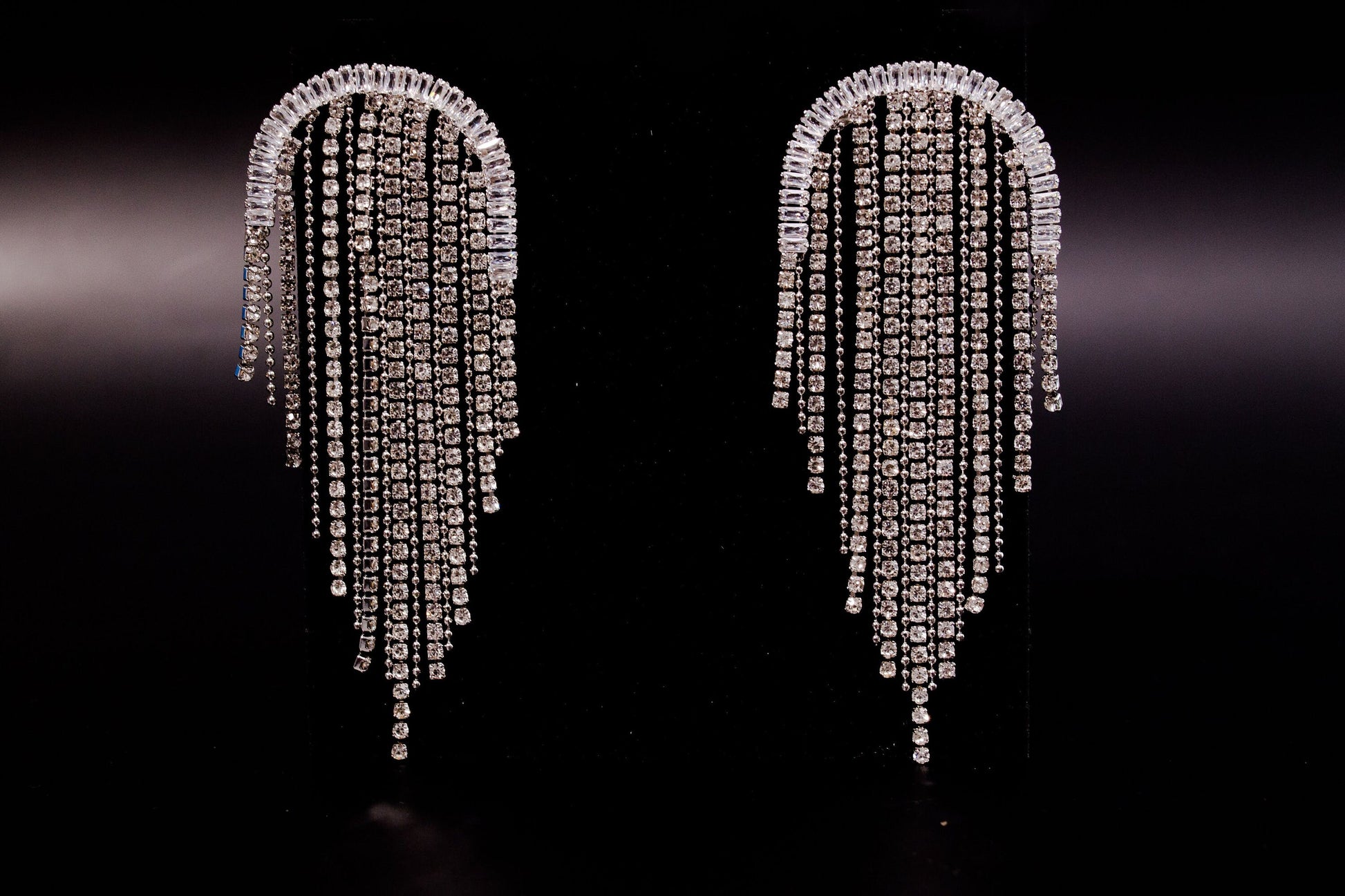 Long tassel earrings 2022 trendy statement earrings Long tassel earrings silver tassel earrings Long crystal needle earring