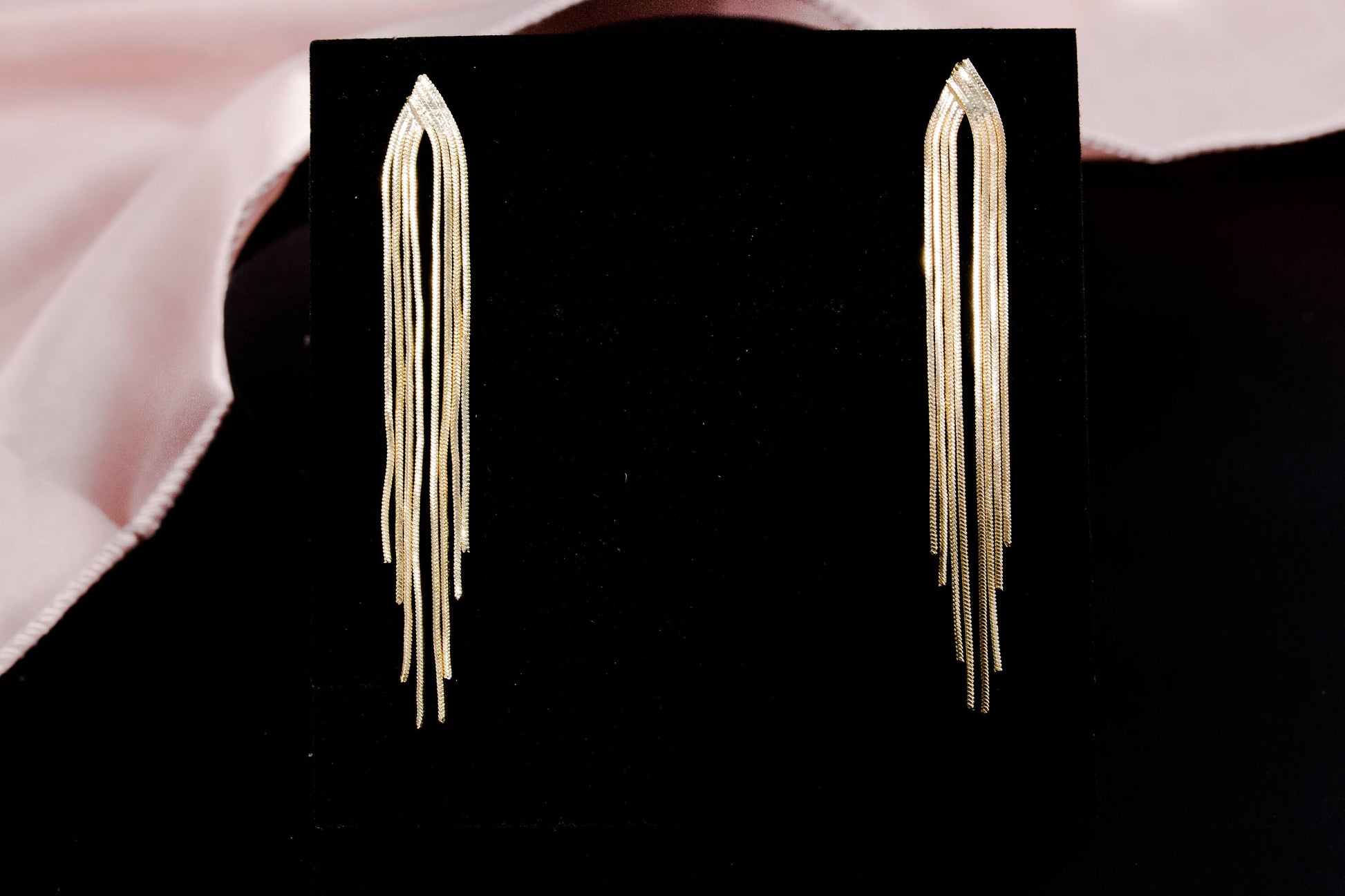 Gold tassel earrings gold tassel fringe earrings bridal Tassel earrings statement earring for wedding