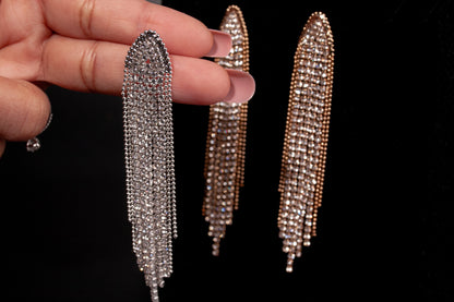 Swarovski crystal Tassel earrings Bridal earring s925 tassel earrings Zirconia crystal Tassel earrings gold Tassel earrings wedding earrings