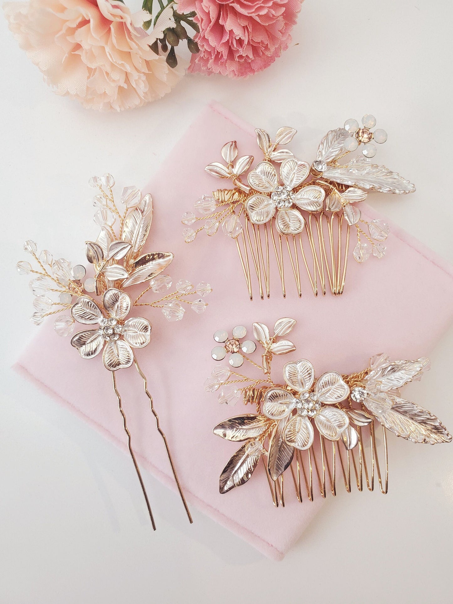 2023 hair accessories Rose gold bridal hair accessories bridal hair combs bridal hair accessories, bridal comb set wedding hair comb