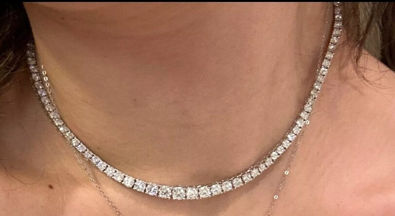 Moissanite necklace lab s925 diamond necklace diamond jewelry moissanite tennis necklace 18k plated necklace with moissanite stones