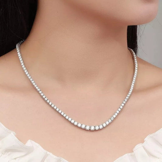 Moissanite necklace lab s925 diamond necklace diamond jewelry moissanite tennis necklace 18k plated necklace with moissanite stones