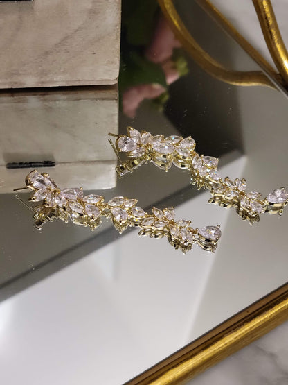 2024 most popular Bridal earrings long Dainty Bridal earrings statement earrings silver wedding earrings bridal jewelry crystal dangle drop