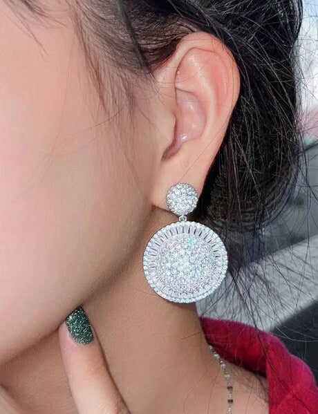 Luxury bridal earrings diamond like wedding earrings