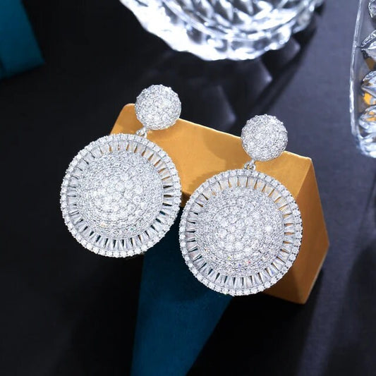 Luxury bridal earrings diamond like wedding earrings