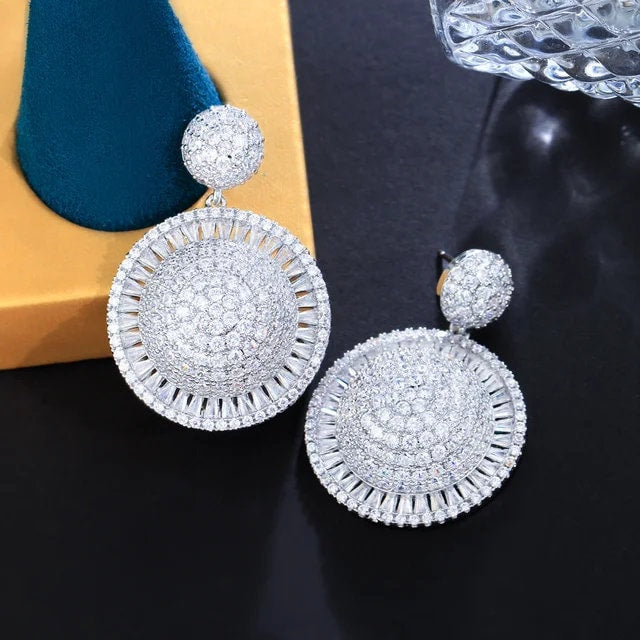 Luxury bridal earrings diamond like wedding earrings