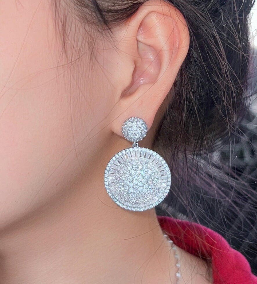 Luxury bridal earrings diamond like wedding earrings