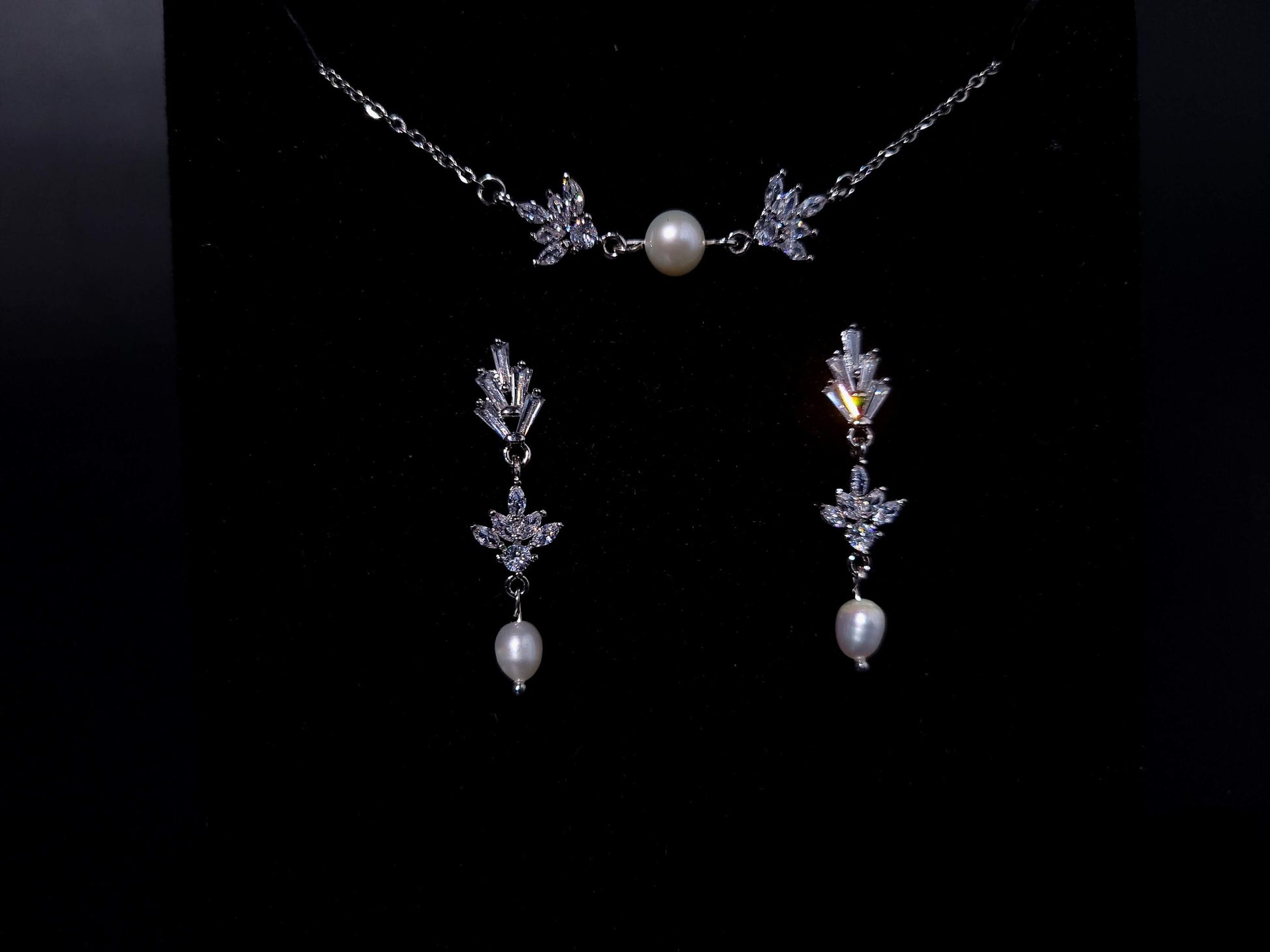 Fan earrings wedding FreshwaterPearl Earrings Bridal Jewelry Statement Earrings fan earring custom bridal jewelry