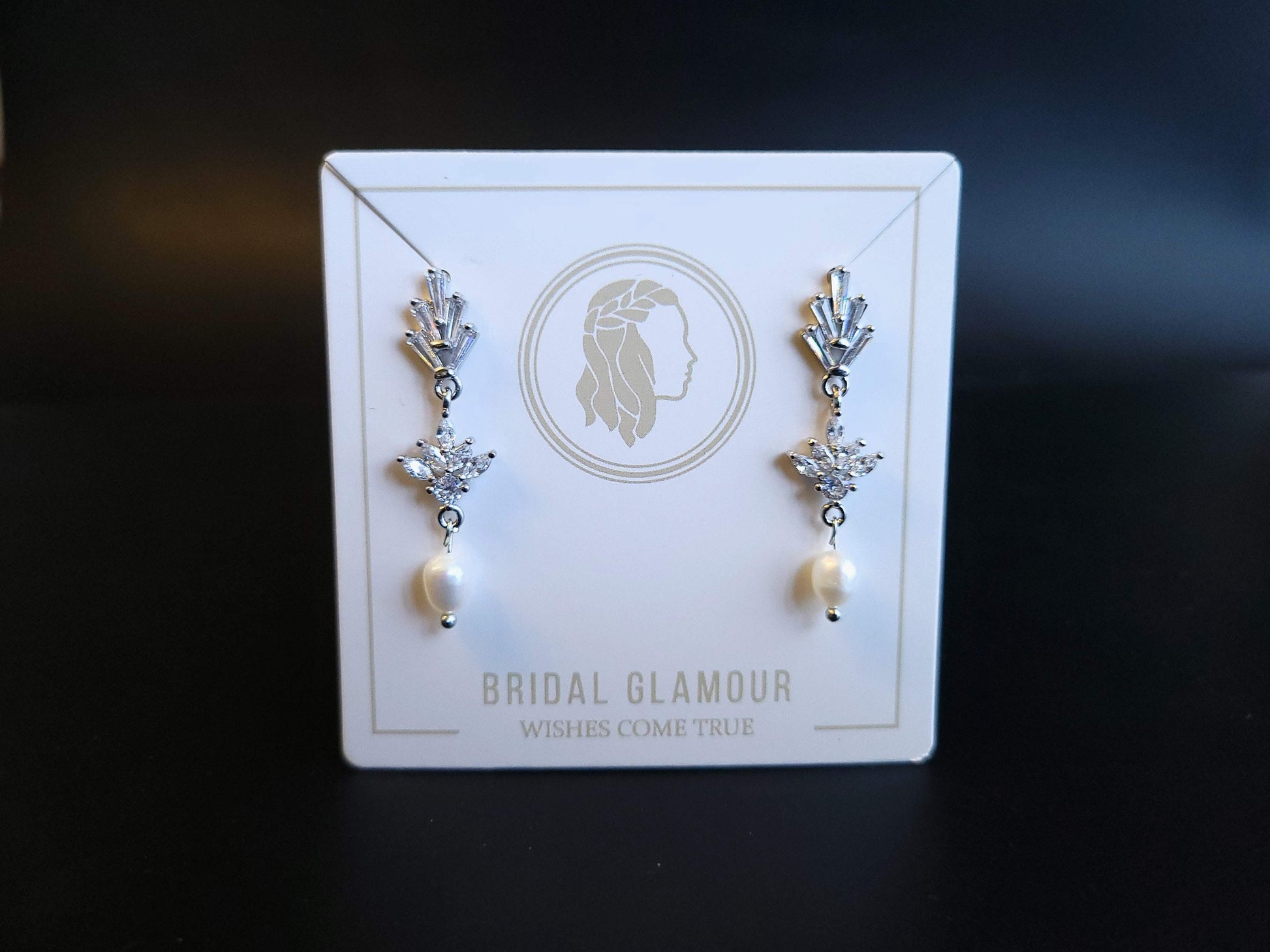 Fan earrings wedding FreshwaterPearl Earrings Bridal Jewelry Statement Earrings fan earring custom bridal jewelry