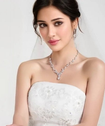 Wedding necklace Bridal jewelry set for brides silver bridal necklace sets bridal earrings set bridal accessories for wedding
