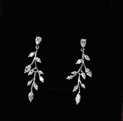 Wedding jewelry bridal jewellery set bridal earring Necklace set long vine leaf necklace set wedding earrings bride jewelry