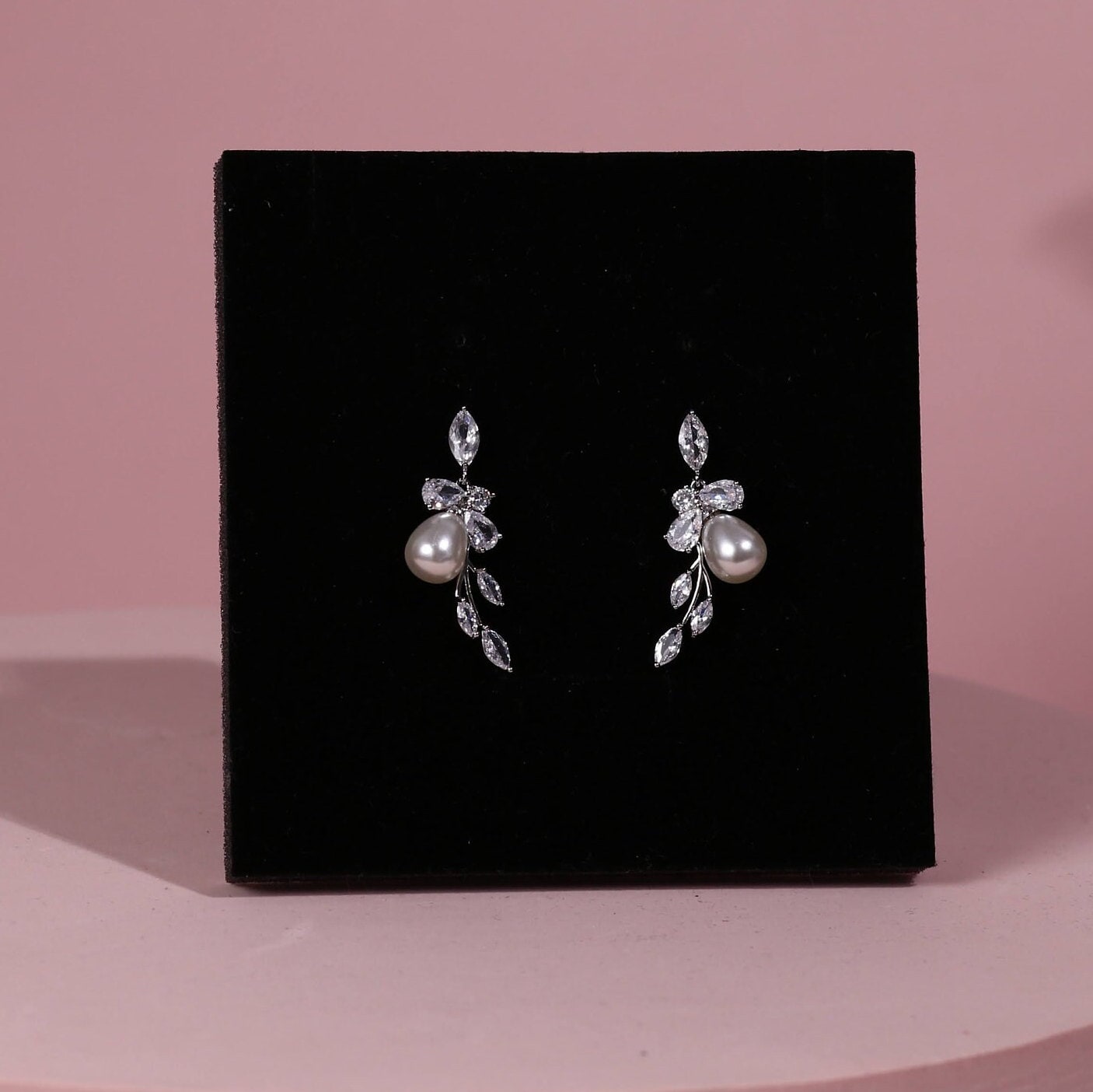 pearl stud earrings baroque dainty bridal earrings crystal drop earrings cz and pearl earrings