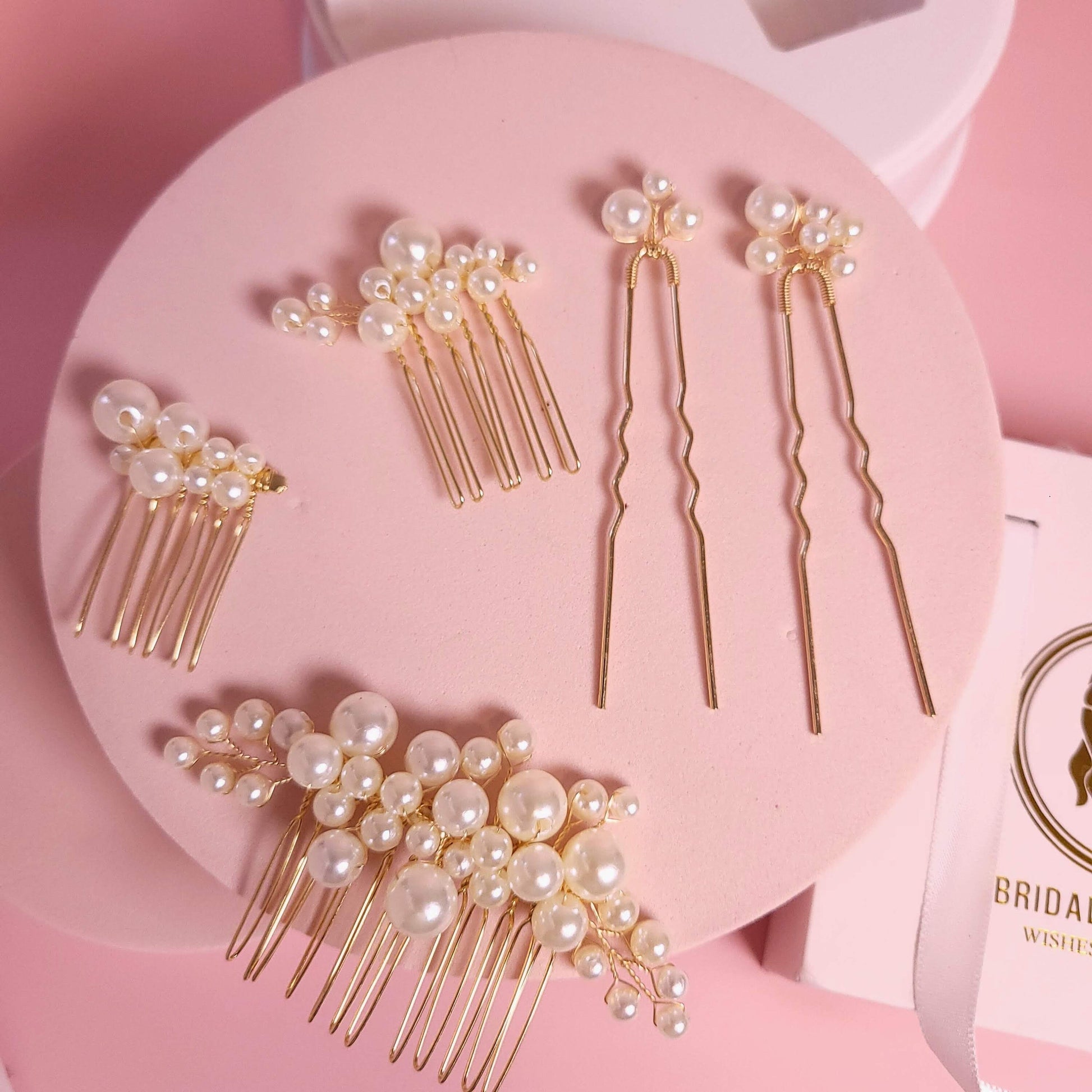 Pearl hair accessories bridal pearl comb wedding hair accessories pearl hair pins set