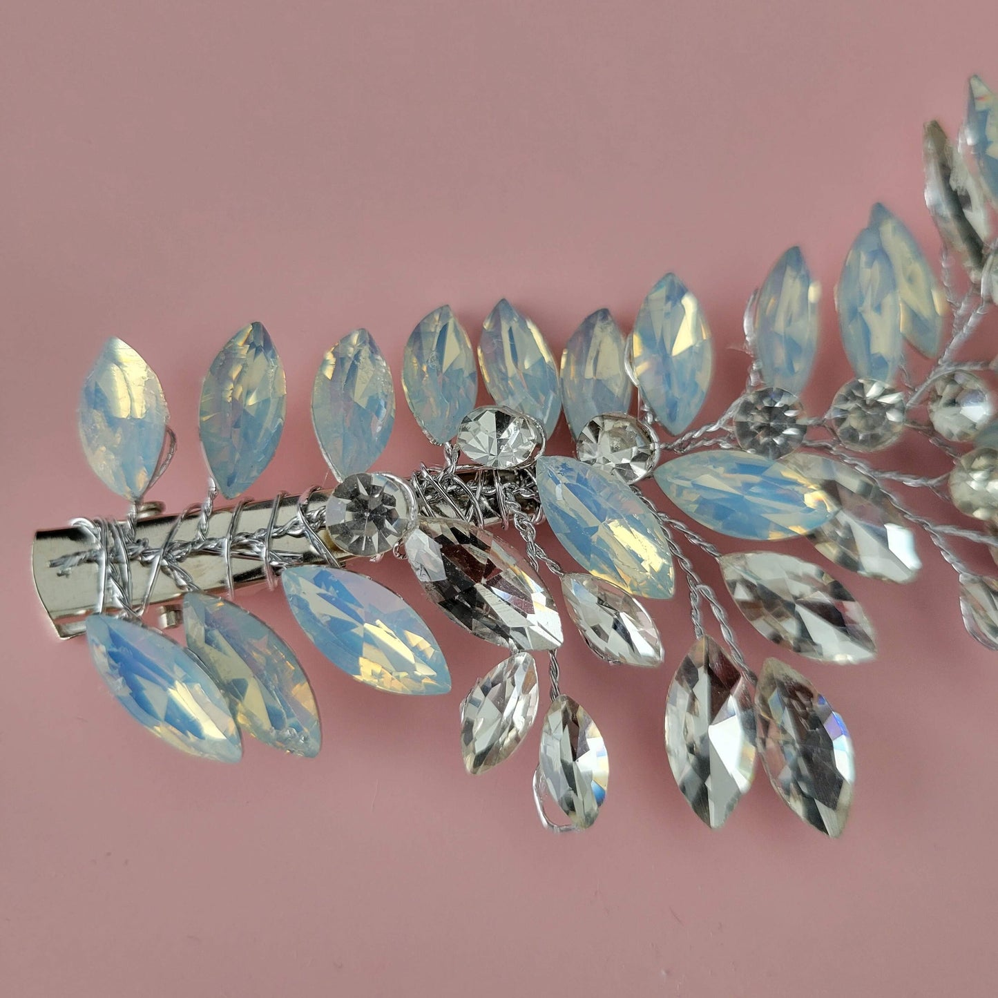 Bridal hair clip blue stone hair clip wedding hair accessories opal wedding hairpiece crystal hair comb wedding hair clip