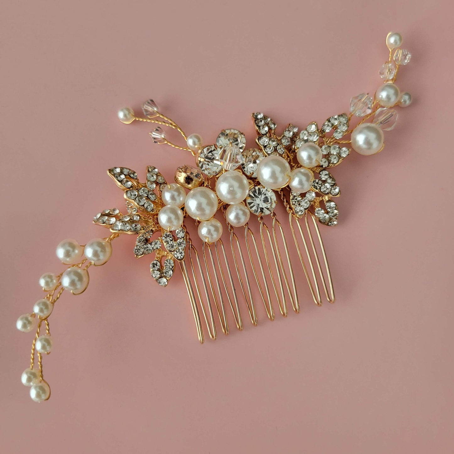 Bridal hair comb silver hair comb wedding hairpiece bridal headpiece small bridal hair accessory