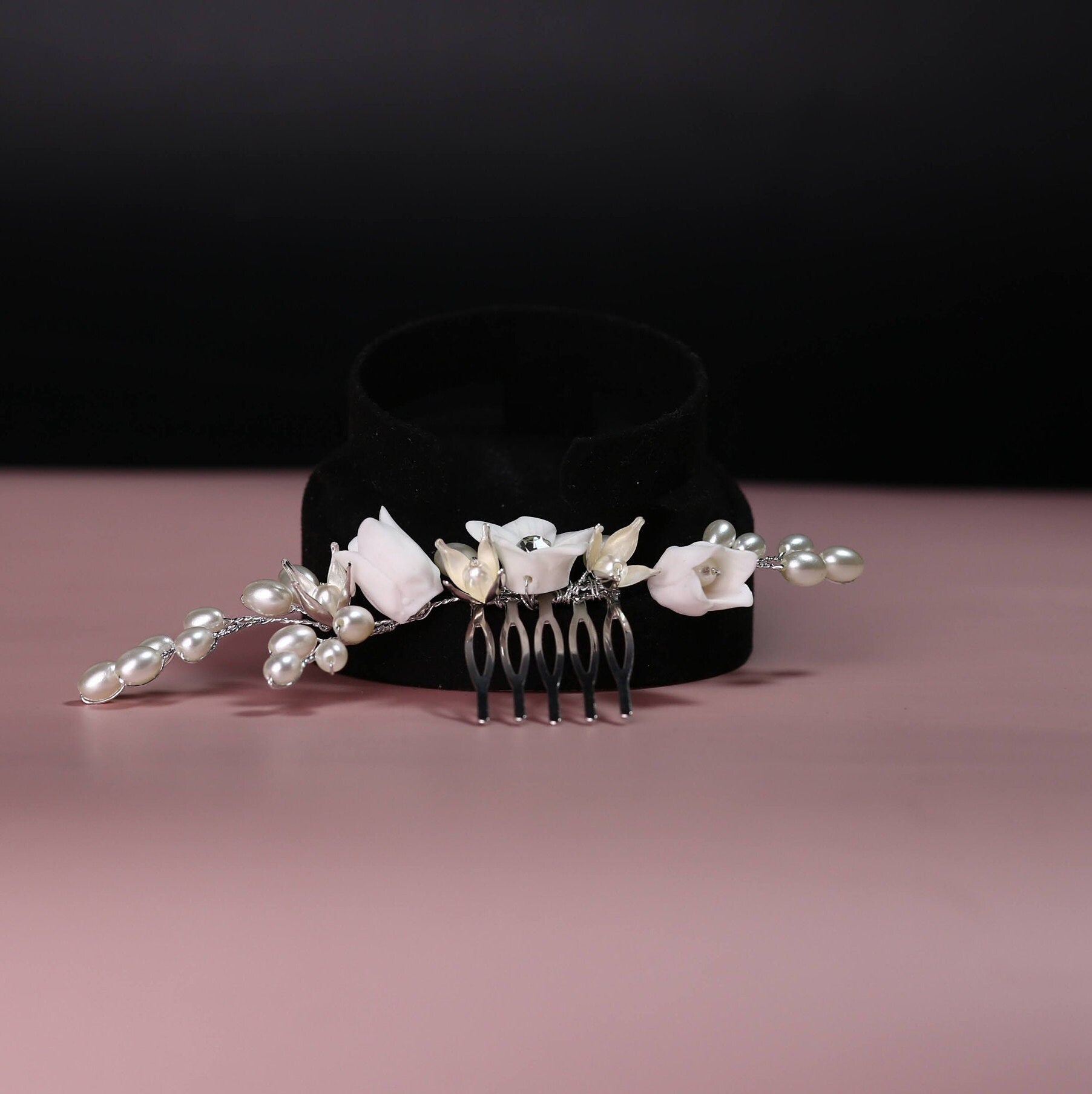 Floral comb small flower comb wedding comb hair accessories bridal hair accessory with flower