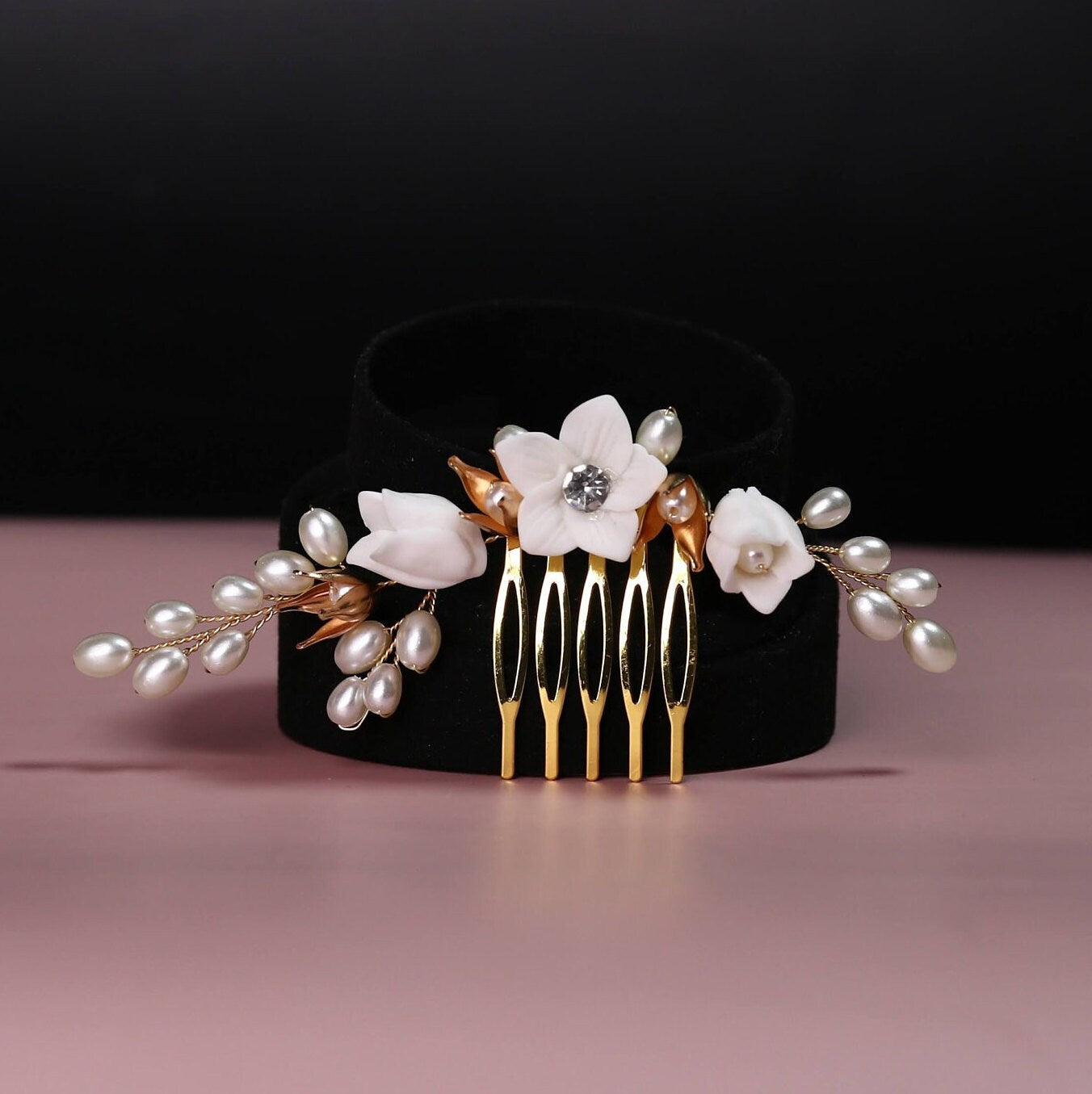 Floral comb small flower comb wedding comb hair accessories bridal hair accessory with flower