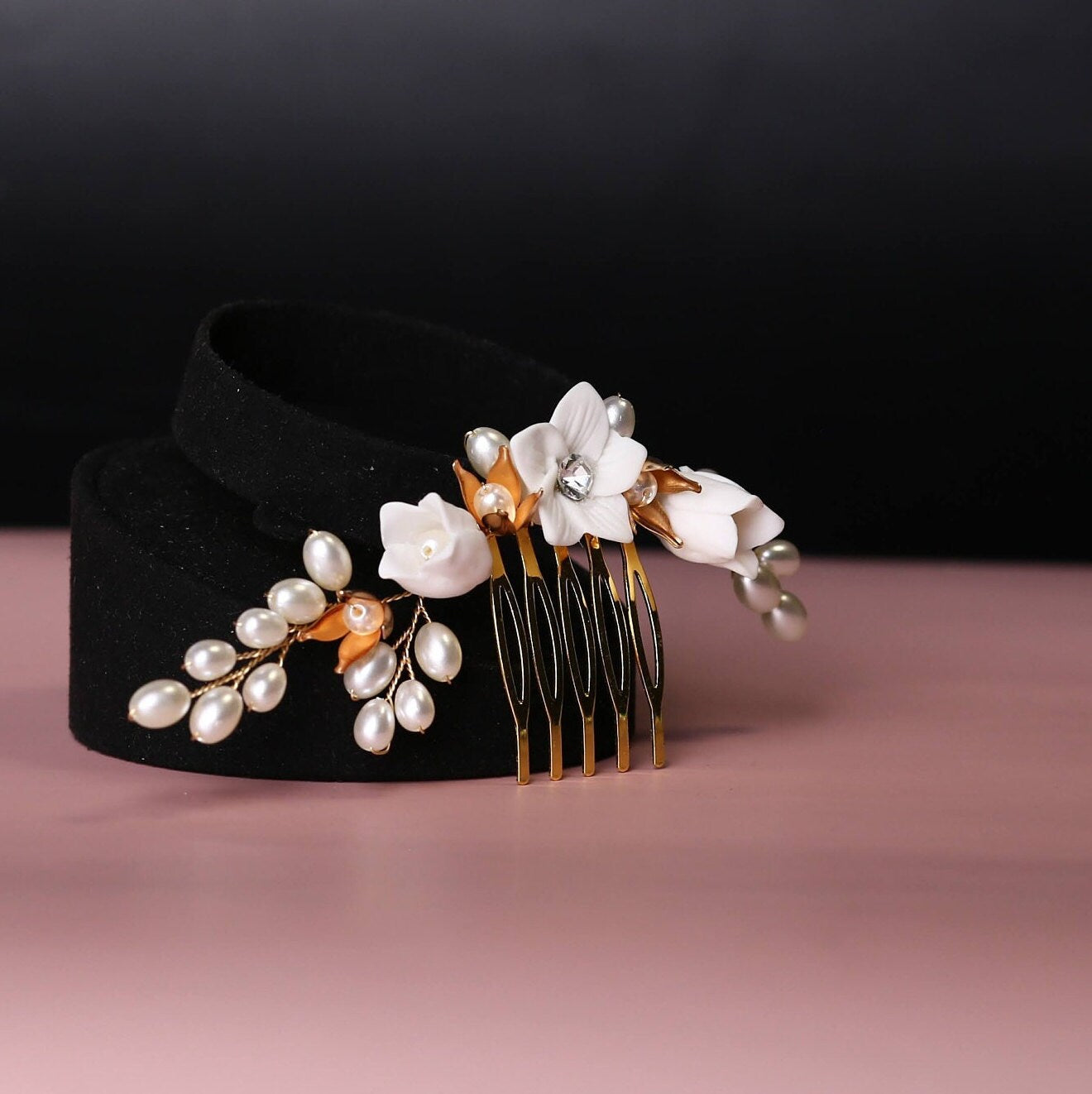 Floral comb small flower comb wedding comb hair accessories bridal hair accessory with flower