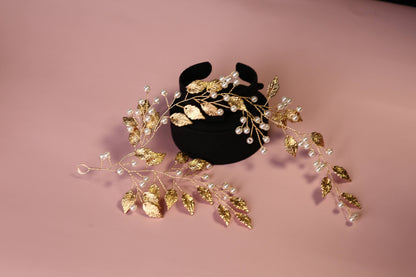 Bridal hair accessories gold leaf bridal hair accessories gold leaves wedding hair accessories silver rose gold hair vine