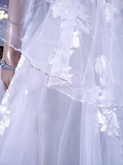 Pearl beaded veil short fingertip veil with beaded pearls gorgeous short veil fingertip veil beaded edged